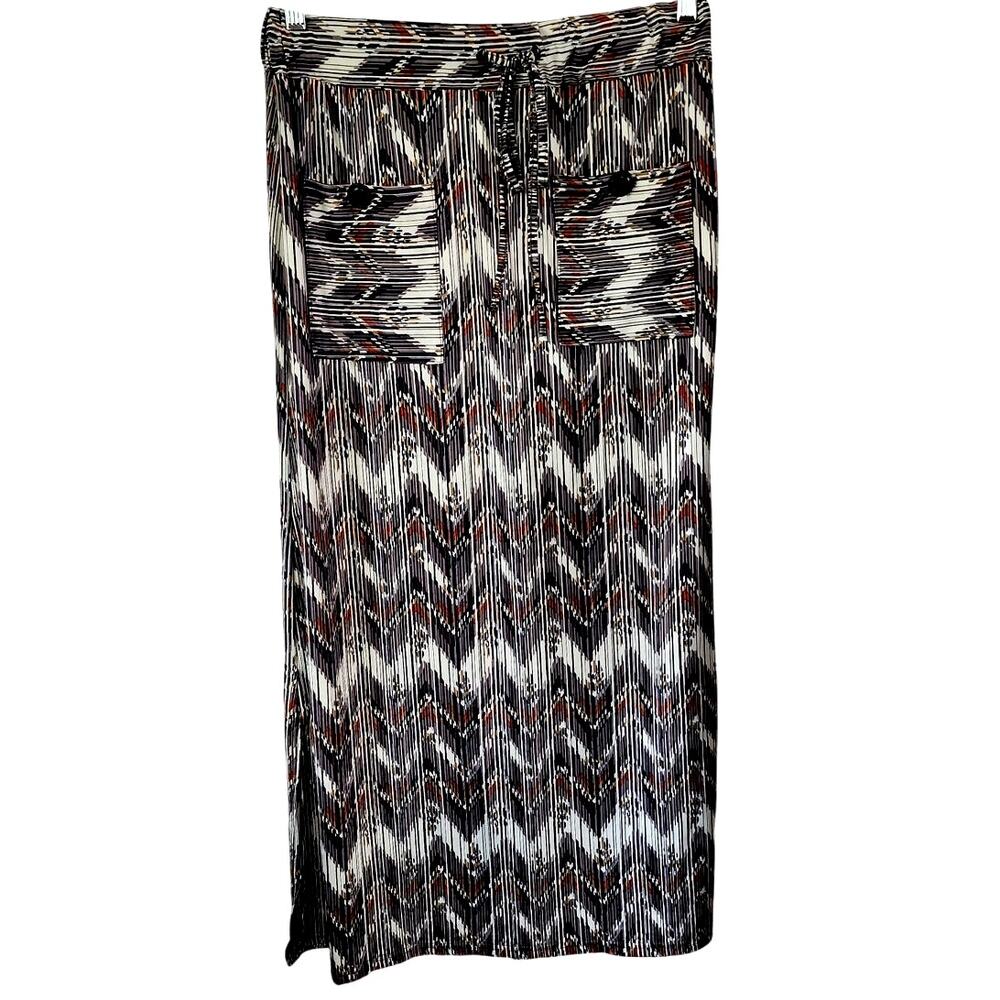 Robert Louis Long Multicolored Geometric Pattern Skirt Size Large